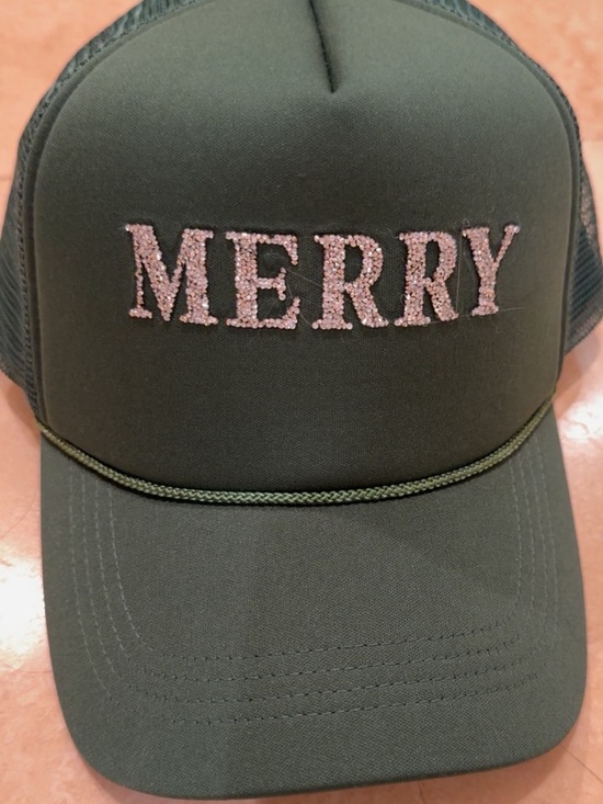 Accessories - David & Young MERRY Rhinestone Trucker Hat Green Snapback NWOT